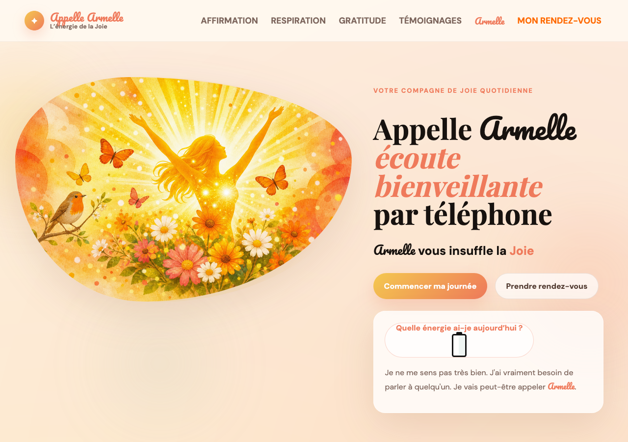 Capture d'écran du site appellearmelle.fr